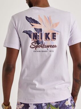 Nike Light Pink Short Sleeve Tee with Palm Graphic